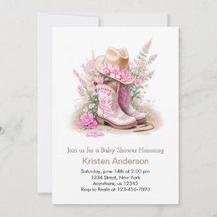 Invitation Bottes et Baby shower Casquette écolière
