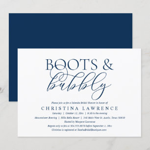 Invitation Bottes et bulles, Bride to be, Fête des mariées In