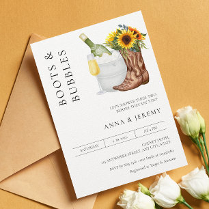 Invitation Bottes et bulles Couples Douche minimaliste modern