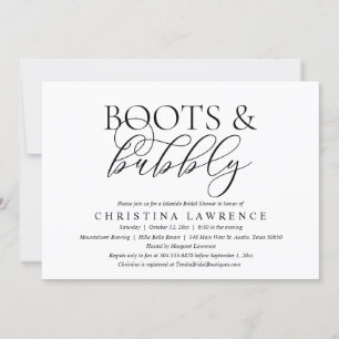Invitation Bottes et bulles, Mariée à être, Fête des mariées