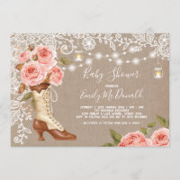Bottes florales de cow-girl de baby shower de rose