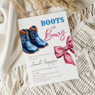 Invitation Bottes ou vaches Western Blue Rose Genre Révélatio
