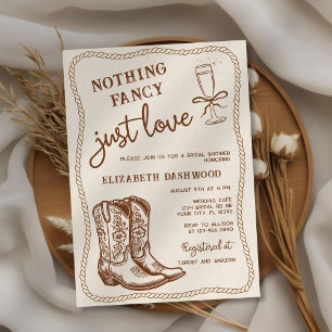 Invitation Bottes pour fille à main tiré Juste Love Fête des 