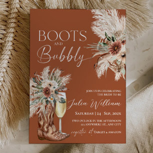 Invitation Bottes rustiques en terre cuite et fête prénuptial