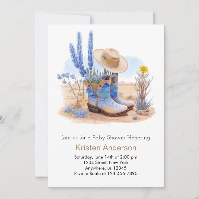 Invitation Bottes sauvages et Baby shower Casquette (Devant)