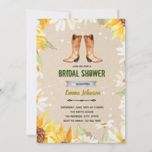 Invitation bottes tournesol