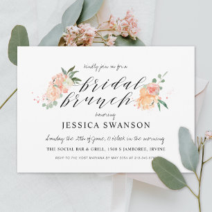 Invitation Bouche à ressort Aquarelle Florale Bridal Brunch