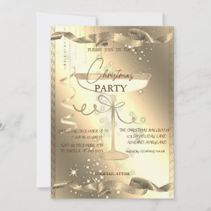 Invitation Bouche d'or, Verre, Fête de Noël d'entreprise