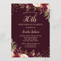 Bouche fleurie bordeaux or 30e anniversaire