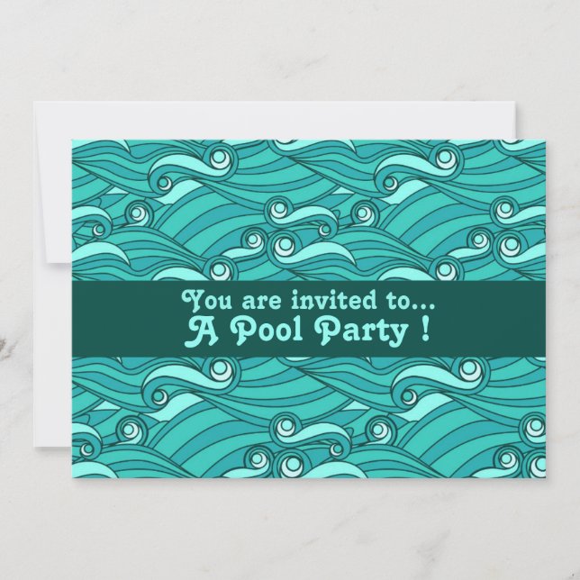 Invitation Boucles d'aquagym de la piscine rétro (Devant)