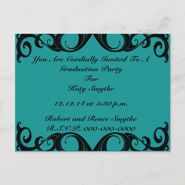 Invitation Boucles Noires Vintage (Devant)
