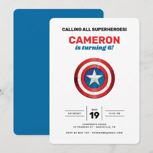 Invitation Bouclier de Captain America Tableau Anniversaire