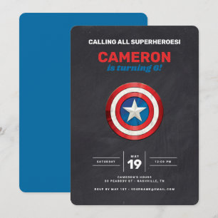 Invitation Bouclier de Captain America Tableau Anniversaire