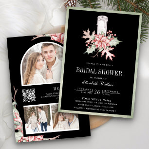 Invitation Bougainville de Noël Bougie Mariage Noir