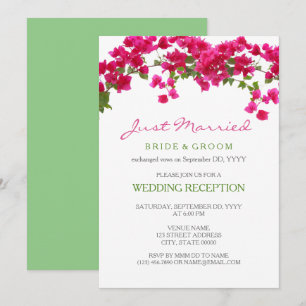 Invitation Bougainvillea réception tropicale elopée