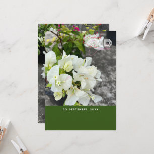 Invitation bougainvilliers blancs ou carreaux blancs comme ne