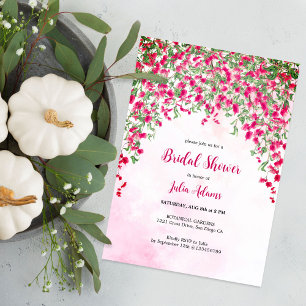 Invitation Bougainvilliers roses Fête des mariées forestière 