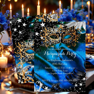 Invitation Bougie de nuit magique de masquerade de Blue Spark