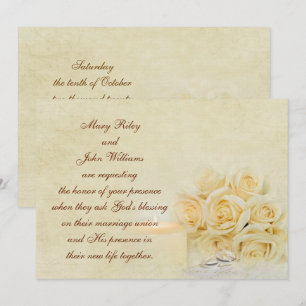 Invitation Bougie mariage et roses