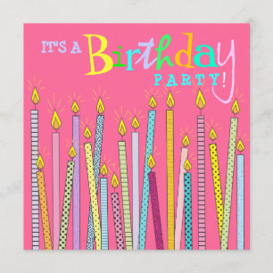 Invitation Bougies à l'invitation de fête d'anniversaire de