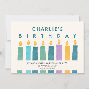 Invitation Bougies d'anniversaire