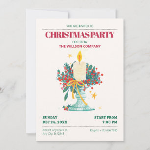 Invitation Bougies de Noël aquarelle
