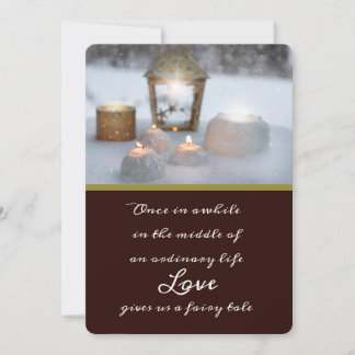 Invitation Bougies et neige d'hiver