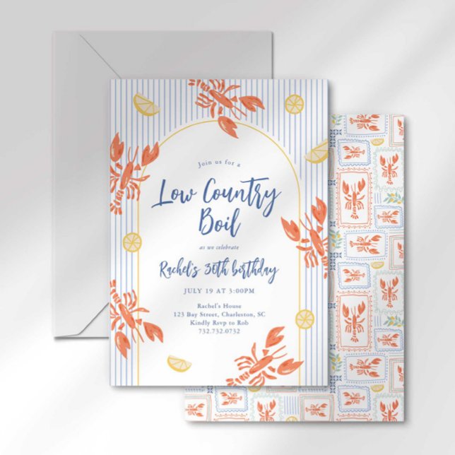 Invitation Bouillabaisse de fruits de mer de Low Country Fête (Créateur téléchargé)