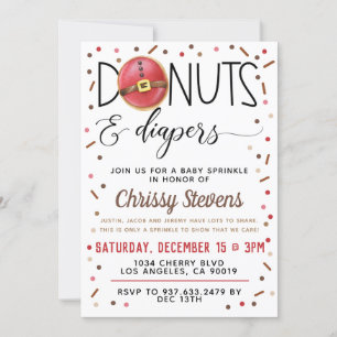 Invitation Bouillie de chocolat Donut Baby Sprinkor Shower In