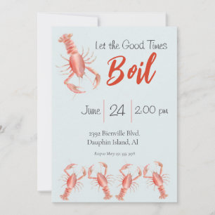Invitation Bouillon de écrevisses à l'aquarelle
