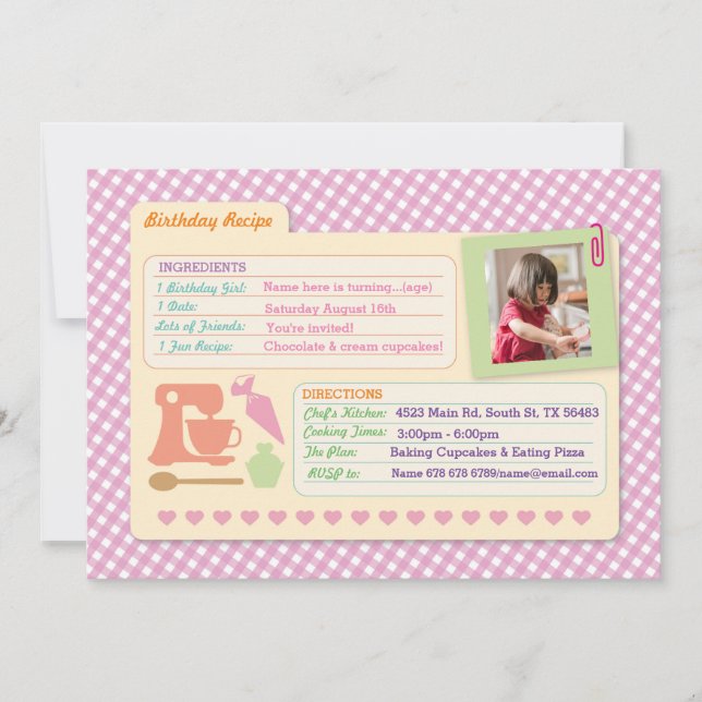 Invitation Boulangerie Anniversaire Cuisine-Cuisine-Recette (Devant)