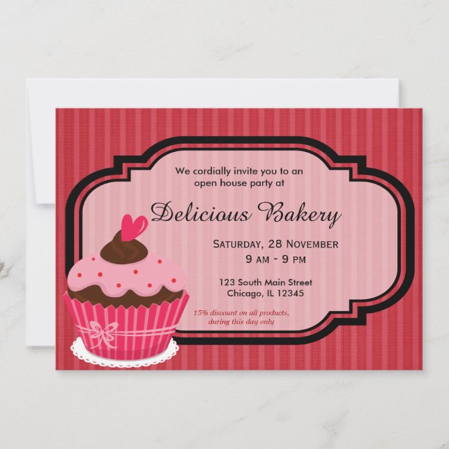 Invitation Boulangerie Cupcake (Devant)