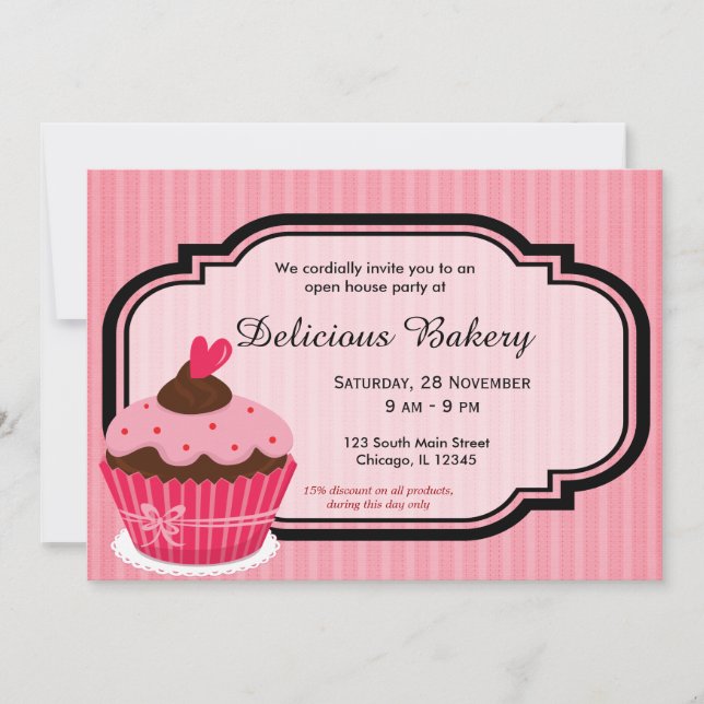 Invitation Boulangerie Cupcake (Devant)