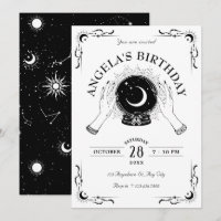 Boule de cristal de lune magique noir et blanc