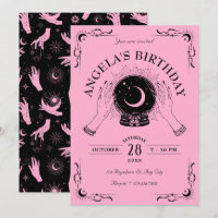 Boule de cristal de lune rose noire