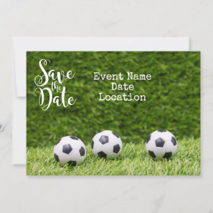 Invitation Boule de football avec mot enregistrer la date