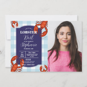 Invitation Boule de homard Anniversaire Fête Marine Fruits de