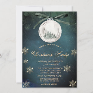 Invitation Boule de Noël,Flocons de Pin Soirée d'entreprise