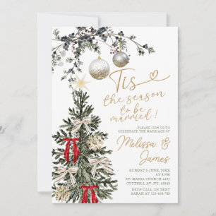 Invitation Boule de Noël pour mariage de la saison à marier