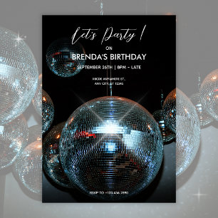 Invitation Boule disco Lumières Fête 