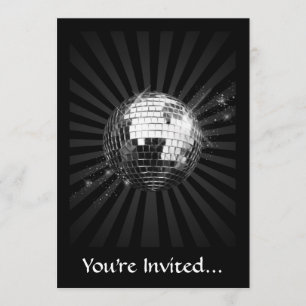 Invitation Boule Disco Mirror sur noir