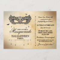 Boule gothique de masque d'invitation de partie de