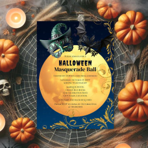 Invitation Boule Mascarade Pleine lune Halloween