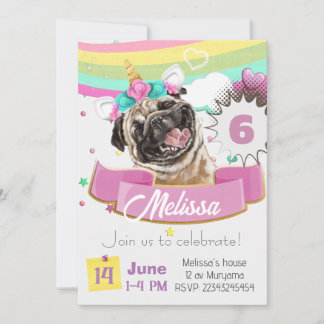Invitation bouledogue, Anniversaire de chien de ch