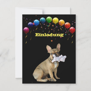 Invitation Bouledogue français ballon French Bulldog