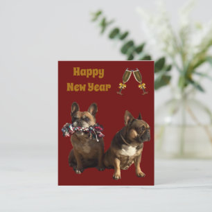 Invitation Bouledogue français Nouvel An Bouledogue Français