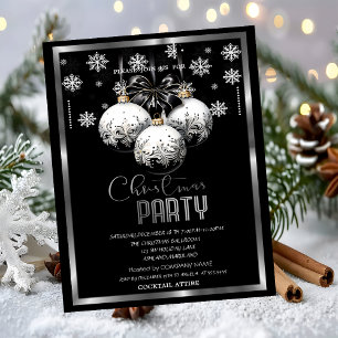 Invitation Boules blanches de neige de la société Noël