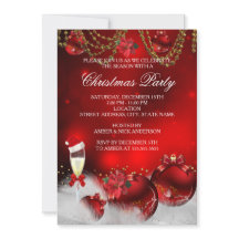 Boules de Champagne Rouge Or Fête de Noël