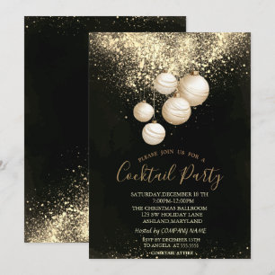 Invitation Boules de décoration de confettis Fête de Noël