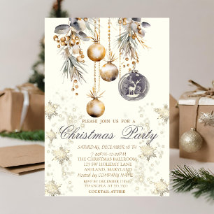 Invitation Boules de décoration vintage Flocons de neige Soci